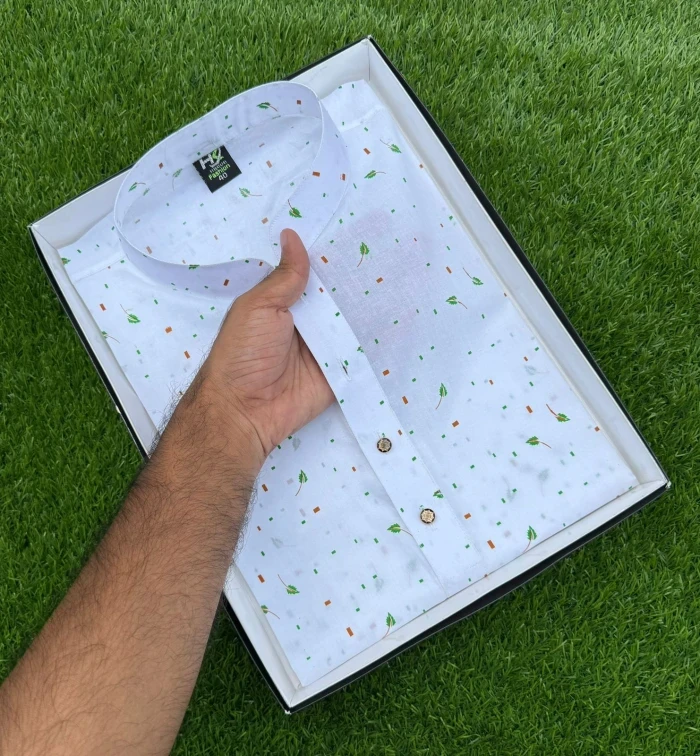 পাতা পিন্ট সুতি পাঞ্জাবি