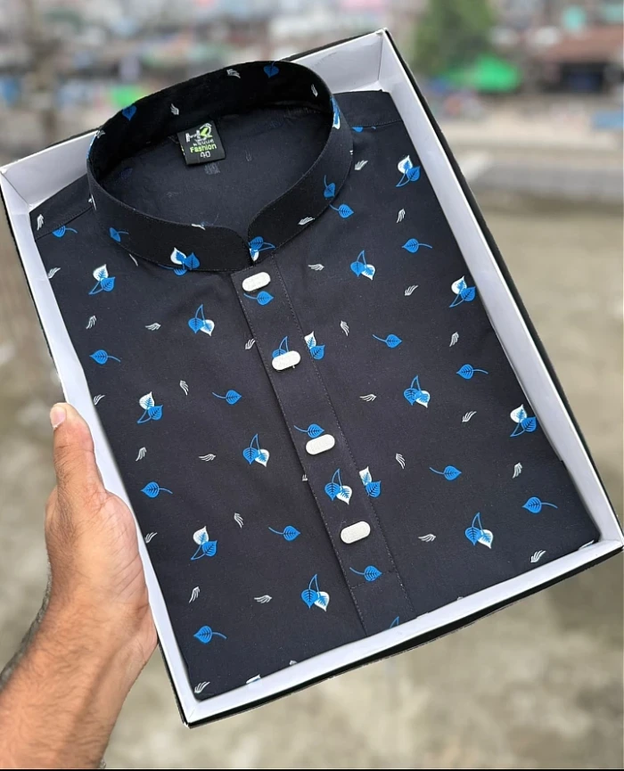 পাতা পিন্ট সুতি পাঞ্জাবি